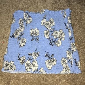 Blue tube top floral